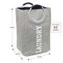 Ver imagem 2 de Cesto de Roupa Cinza Tipo Linho Laundry Alça de Alumínio