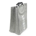 Ver imagem 6 de Cesto de Roupa Cinza Tipo Linho Laundry Alça de Alumínio