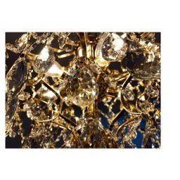 Lustre Pendente 2em1 Sobrepor Cristal K9 Pinho 6xe14 Moderno LTB-001 - 6