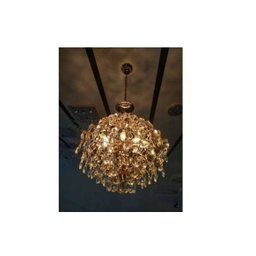 Lustre Pendente 2em1 Sobrepor Cristal K9 Pinho 6xe14 Moderno LTB-001 - 5