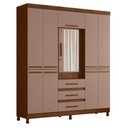 Ver imagem 4 de Guarda Roupa Casal New Fusion 10 Portas e Cômoda Mobi Nogueira Capuccino - Móveis Albatroz