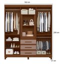 Ver imagem 2 de Guarda Roupa Casal New Fusion 10 Portas e Cômoda Mobi Nogueira Capuccino - Móveis Albatroz