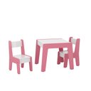 Ver imagem 2 de Conjunto de Mesa com 2 Cadeiras Infantil em Mdf Diana - Branco com Rosa