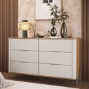 Ver imagem 1 de Cômoda 6 Gavetas Quarto de Casal 100% MDF Cantos Arredondados