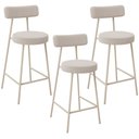 Ver imagem 1 de Kit 03 Banquetas Baixa Cozinha Sala Jantar Bancada Milão Arena L02 Bouclê Bege - lyam decor