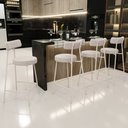 Ver imagem 2 de Kit 03 Banquetas Baixa Cozinha Sala Jantar Bancada Milão Arena L02 Bouclê Bege - lyam decor