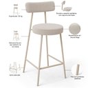 Ver imagem 4 de Kit 03 Banquetas Baixa Cozinha Sala Jantar Bancada Milão Arena L02 Bouclê Bege - lyam decor