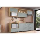 Ver imagem 1 de Cozinha Modulada Completa Marquesa 6 Peças (3aéreos+3balcões) C6p42 Nature/verde - Nesher