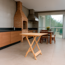 Ver imagem 1 de Mesa Bistrô para Area Gourmet Dobrável de Madeira Maciça: Natural