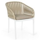 Ver imagem 1 de Cadeira Estofada Design Riva em Polipropileno - Branco/nude