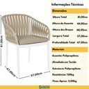 Ver imagem 3 de Cadeira Estofada Design Riva em Polipropileno - Branco/nude