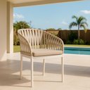 Ver imagem 2 de Cadeira Estofada Design Riva em Polipropileno - Branco/nude