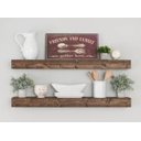 Ver imagem 1 de Kit 2 Prateleiras Grossas Suporte Invisível Madeira 60x15