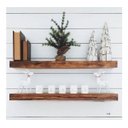 Ver imagem 4 de Kit 2 Prateleiras Grossas Suporte Invisível Madeira 60x15