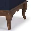 Ver imagem 3 de Cômoda Clássica com 4 Gavetas Pés Luis Xv 60400 Linz Móveis - Azul Petróleo/imbuia Glazer