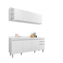 Ver imagem 2 de Conjunto Balcão de Cozinha com Tampo Apex Armário Aéreo Mdp/bp Branco G96 - Gran Belo