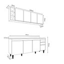 Ver imagem 4 de Conjunto Balcão de Cozinha com Tampo Apex Armário Aéreo Mdp/bp Branco G96 - Gran Belo