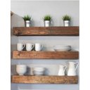 Ver imagem 1 de Kit 3 Prateleiras Suporte Invisível Madeira Maciça 50x15