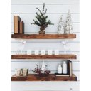 Ver imagem 1 de Kit 3 Prateleiras Suporte Invisível Madeira Maciça 45x15