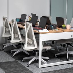 Kit 2 Cadeiras Escritório Presidente Ergonômica Nr17 Elements Apoio Lombar Branca/cinza - 2