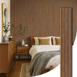 Painel Ripado Acústico Madeira Natural Ikara - 270x32cm