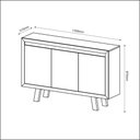 Ver imagem 3 de Kit Escritório 4 Peças com Mesa em L Balcão Buffet e Estante Cor:amêndoa