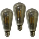 Ver imagem 1 de Lampada Led 30w Multi Filamento Fume Kit 3 Uni Iluminaçao Decoraçao Luz Casa Quarto Sala Varanda