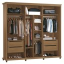 Ver imagem 3 de Guarda Roupa Casal 250cm 3 Portas Correr 1 Espelho Doratto F08 Freijó/off White - Mpozenato