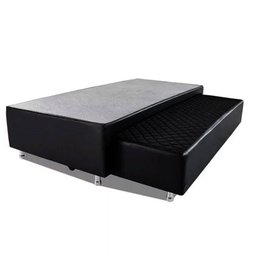 Cama Box Bicama Auxiliar Solteiro Sintético Espuma 8cm 88x188x40 Preto - 1
