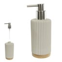 Ver imagem 1 de Porta Sabonete Banheiro Poliresina 250ml 19x13x7cm C\bambu (bege)