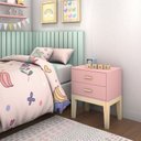 Ver imagem 2 de mesa de cabeceira retrô pés de madeira infantil / juvenil Live Teens:Rosa