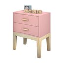 Ver imagem 1 de mesa de cabeceira retrô pés de madeira infantil / juvenil Live Teens:Rosa