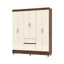 Ver imagem 3 de Guarda Roupa Ideal 6 Portas Plus Imbuia/champanhe – Vila Rica Móveis