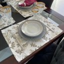 Ver imagem 2 de Kit 8 Serviços Americanos Jacquard Floral Cinza - 35 x 45cm