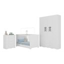 Ver imagem 2 de Quarto de Bebê Completo com Berço Americano 3 em 1 Doçura Multimóveis Mp4650 Branco