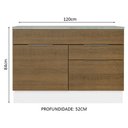 Ver imagem 3 de Balcão Gabinete de Pia 120 cm 1 Portas e 2 Gavetas (Com Tampo) Branco/Rustic Stella Madesa