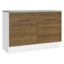 Ver imagem 1 de Balcão Gabinete de Pia 120 cm 1 Portas e 2 Gavetas (Com Tampo) Branco/Rustic Stella Madesa