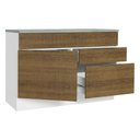 Ver imagem 5 de Balcão Gabinete de Pia 120 cm 1 Portas e 2 Gavetas (Com Tampo) Branco/Rustic Stella Madesa