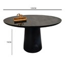 Ver imagem 2 de Mesa Jantar Cone Laqueado Tampo Redondo Laca com Vidro 120cm Preto