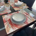 Ver imagem 2 de Kit 10 Serviços Americanos Jacquard Ramos Vermelho - 35x45cm