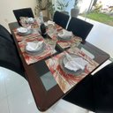 Ver imagem 4 de Kit 10 Serviços Americanos Jacquard Ramos Vermelho - 35x45cm