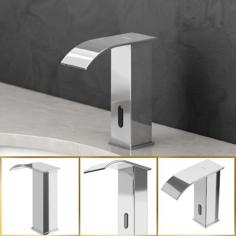 Torneira de Banheiro Sensor Automático New York Cromada Aço Inox Goldenx