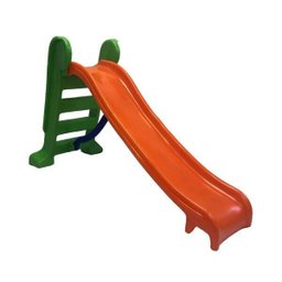 Escorregador Infantil Plástico - Médio 3 Degraus Laranja com Verde - 1