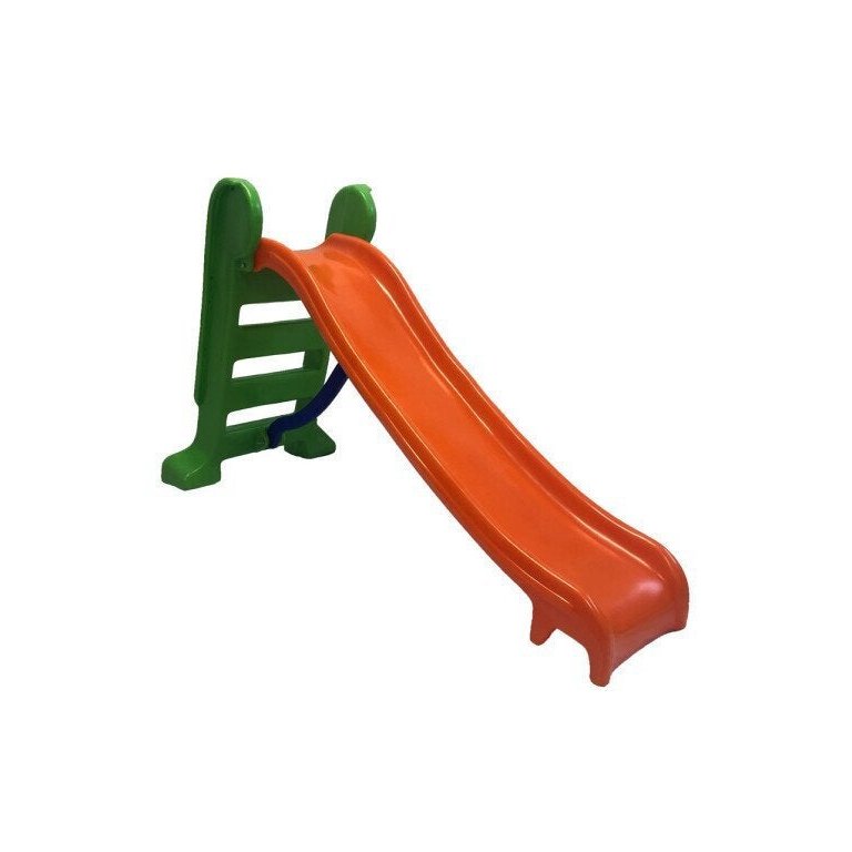 Escorregador Infantil Plástico - Médio 3 Degraus Laranja com Verde