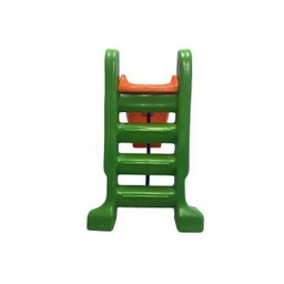 Escorregador Infantil Plástico - Médio 3 Degraus Laranja com Verde - 2