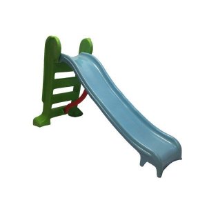 Escorregador Infantil Plástico - Médio 3 Degraus Azul Claro com Verde