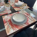 Ver imagem 2 de Kit 8 Serviços Americanos Jacquard Ramos Vermelho - 35 x 45cm