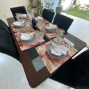 Ver imagem 5 de Kit 8 Serviços Americanos Jacquard Ramos Vermelho - 35 x 45cm