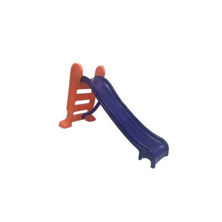 Escorregador Infantil Plástico 3 Degraus Azul com Laranja