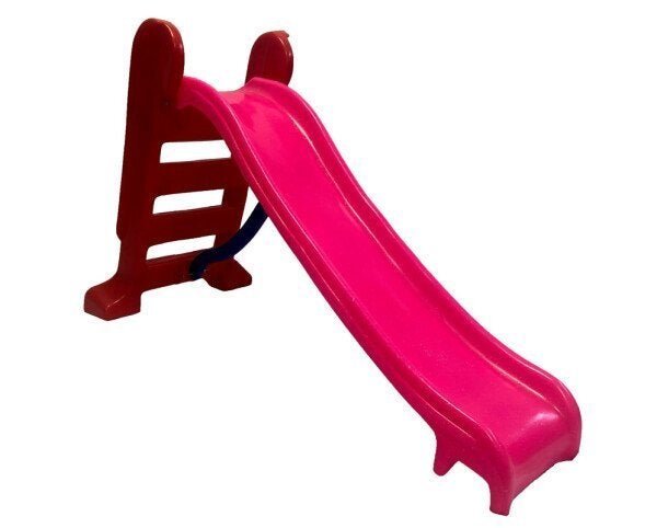 Escorregador Infantil Plástico 3 Degraus Rosa com Vermelho